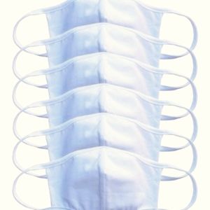 NWT White Cloth Cotton Face Mask - Set of Six